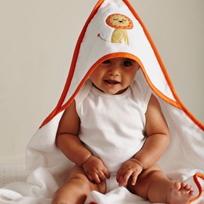 Babies' white circus cuddle robe